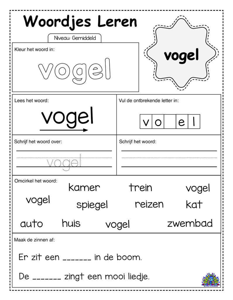 Average Dutch 40 worksheets simple 14