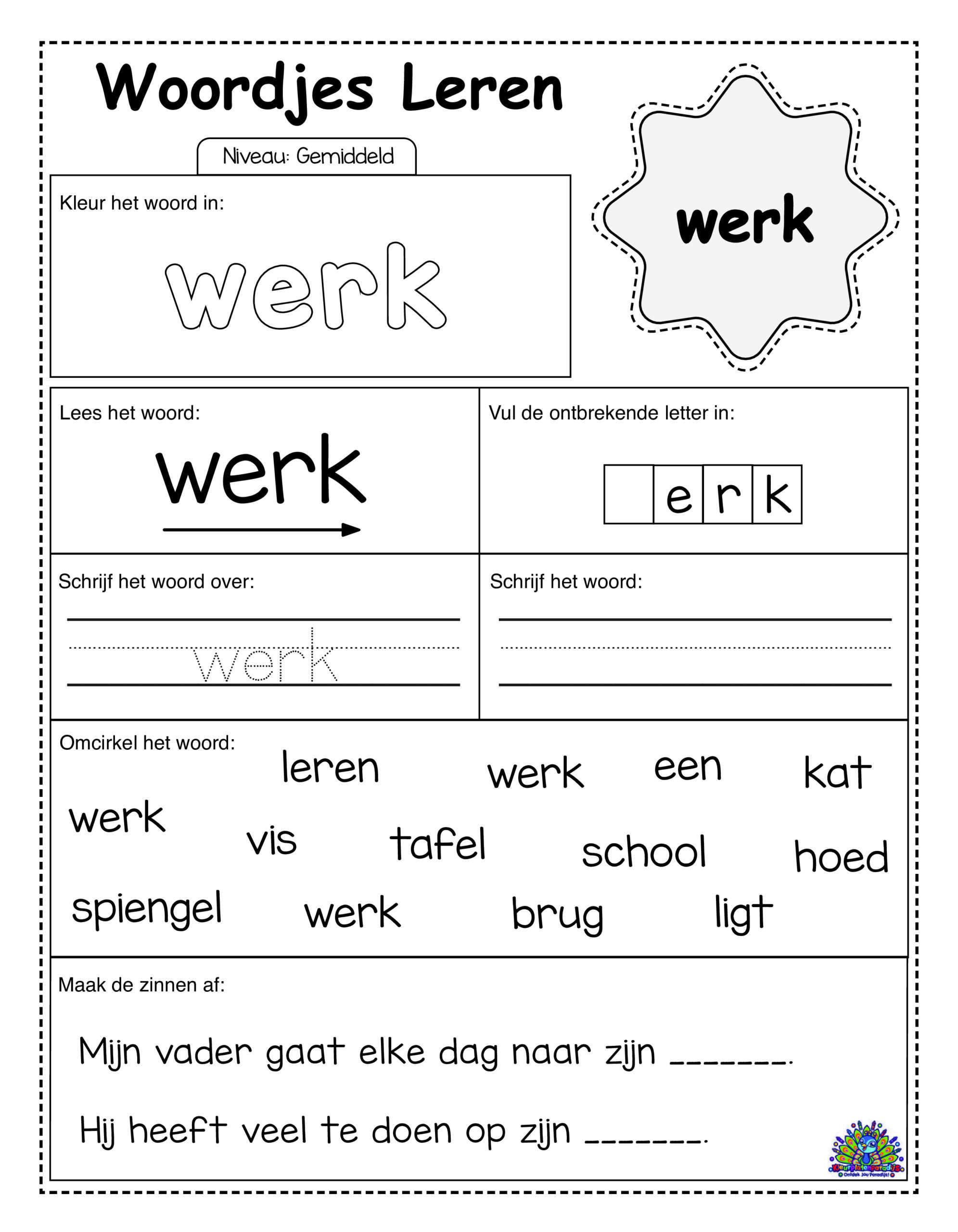 Average Dutch 40 worksheets simple 32