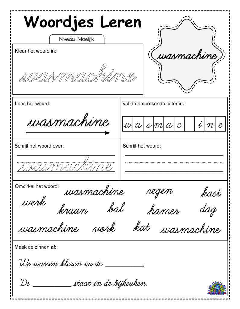 Difficult Dutch 30 cursive worksheets 22