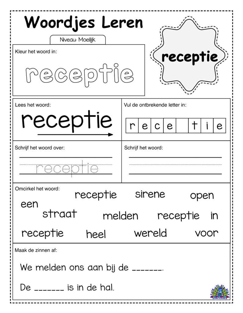 Difficult Dutch 30 worksheets simple 6
