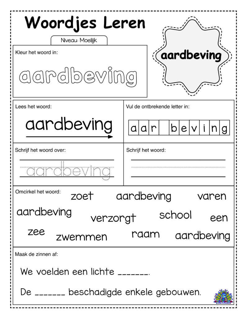 Difficult Dutch 30 worksheets simple 18