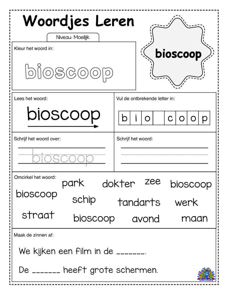 Difficult Dutch 30 worksheets simple 28