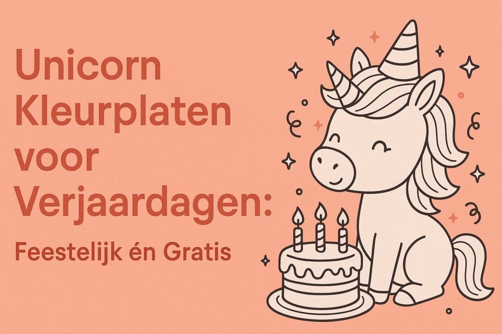 Unicorn kleurplaat voor verjaardagen – Feestelijk en gratis printen