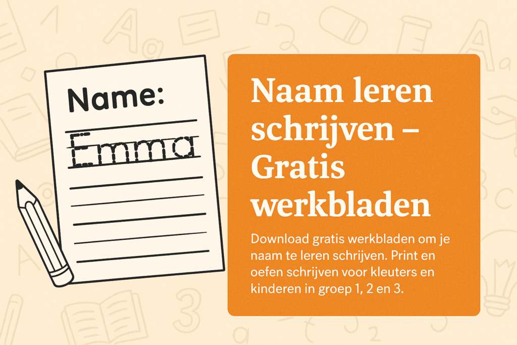 Banner naam leren schrijven – gratis werkbladen voor kinderen om hun naam te oefenen