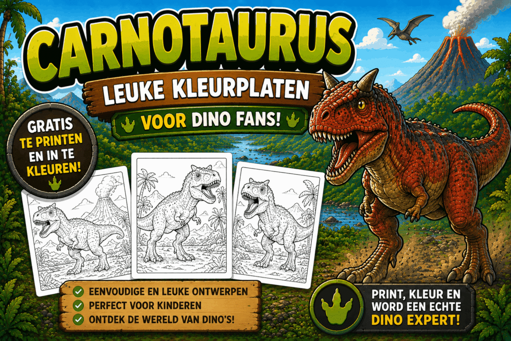 Carnotaurus kleurplaten voor kinderen gratis printen en inkleuren