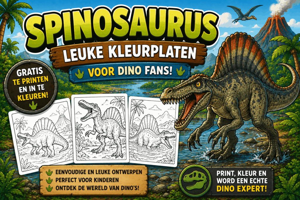 Spinosaurus kleurplaten voor kinderen gratis printen en inkleuren