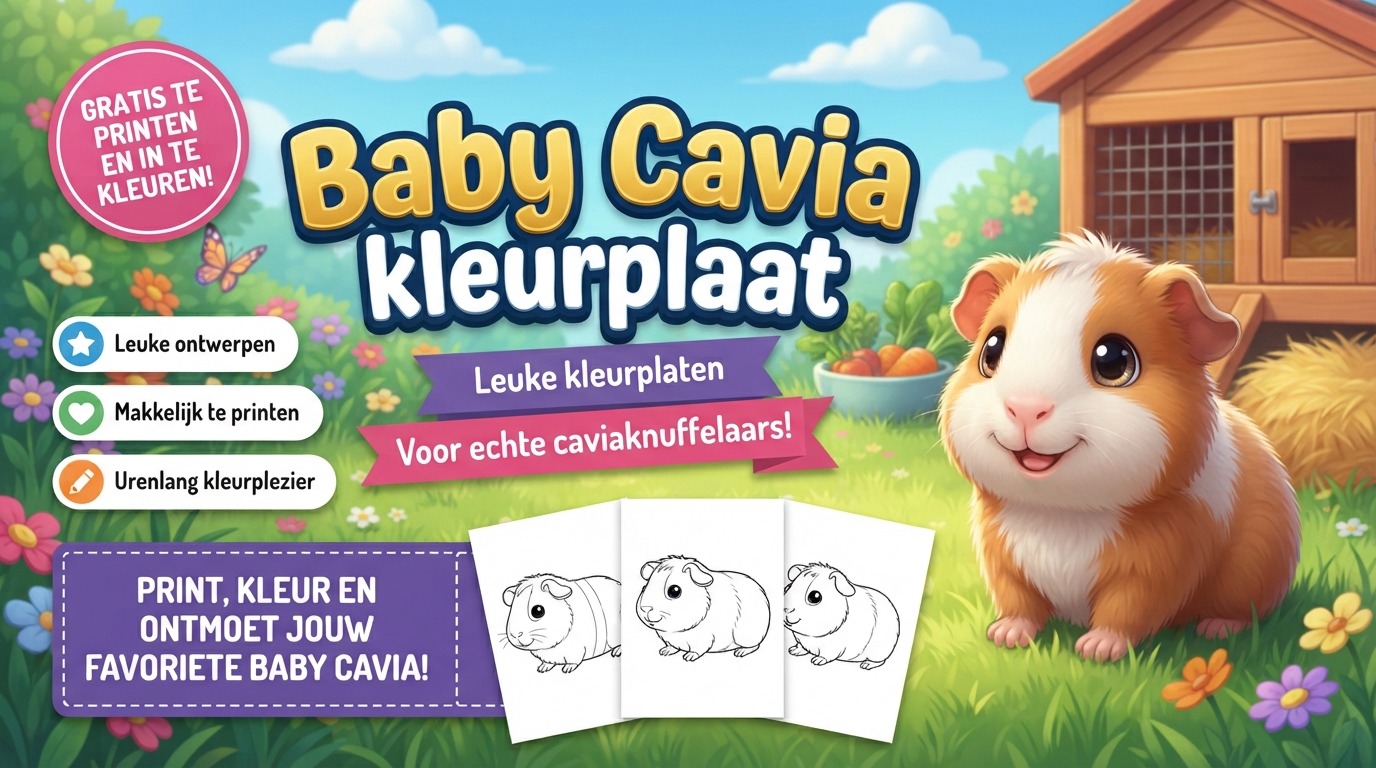 Baby Cavia kleurplaat