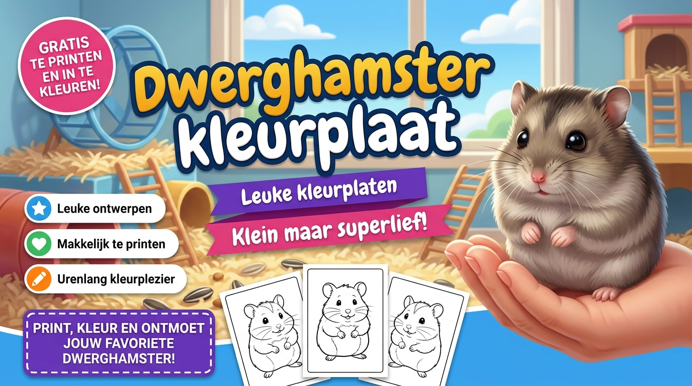 Dwerghamster kleurplaat