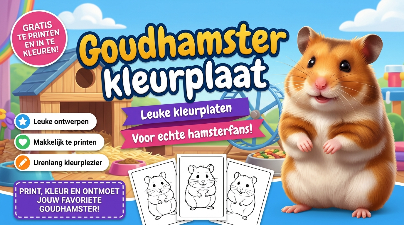 Goudhamster kleurplaat