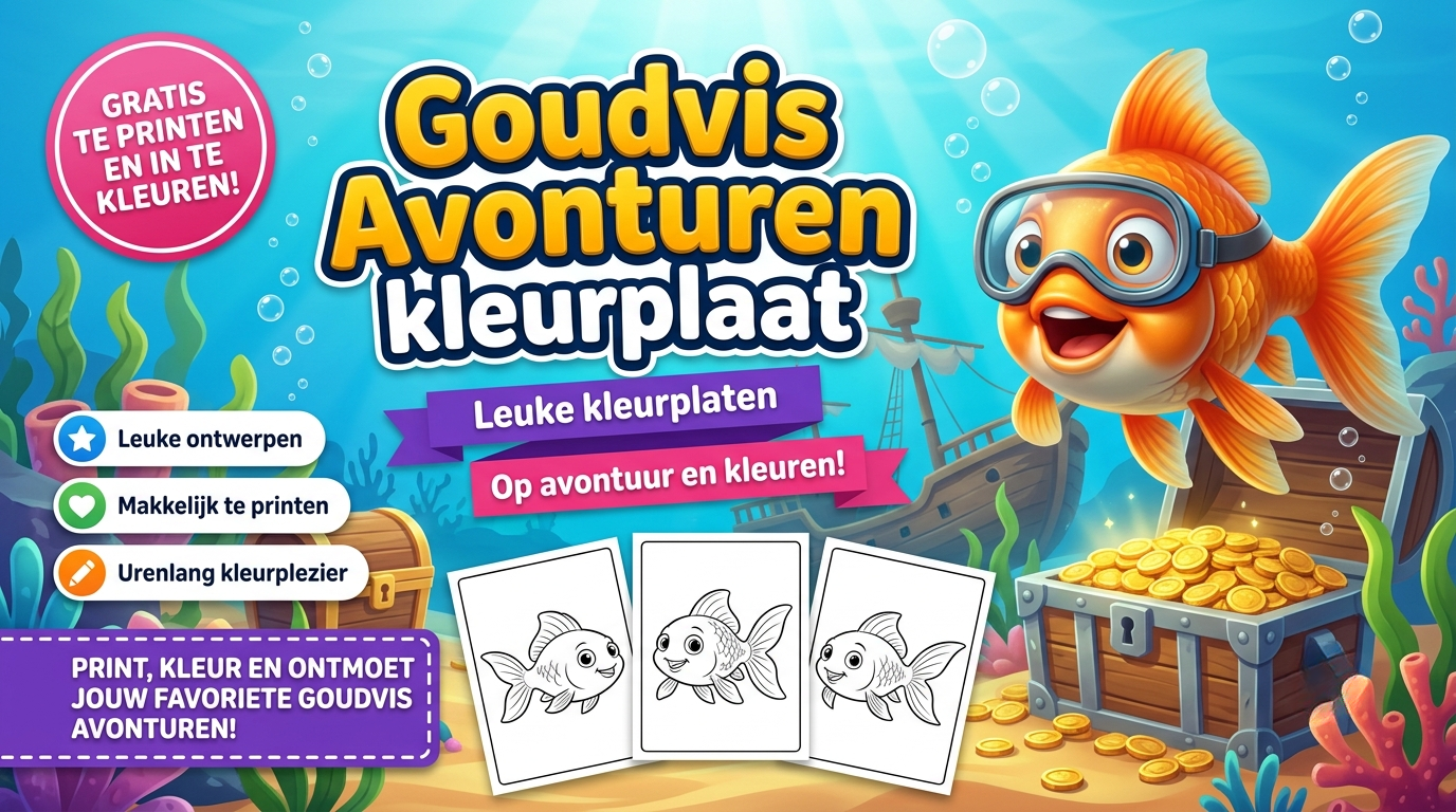 Goudvis Avonturen kleurplaat
