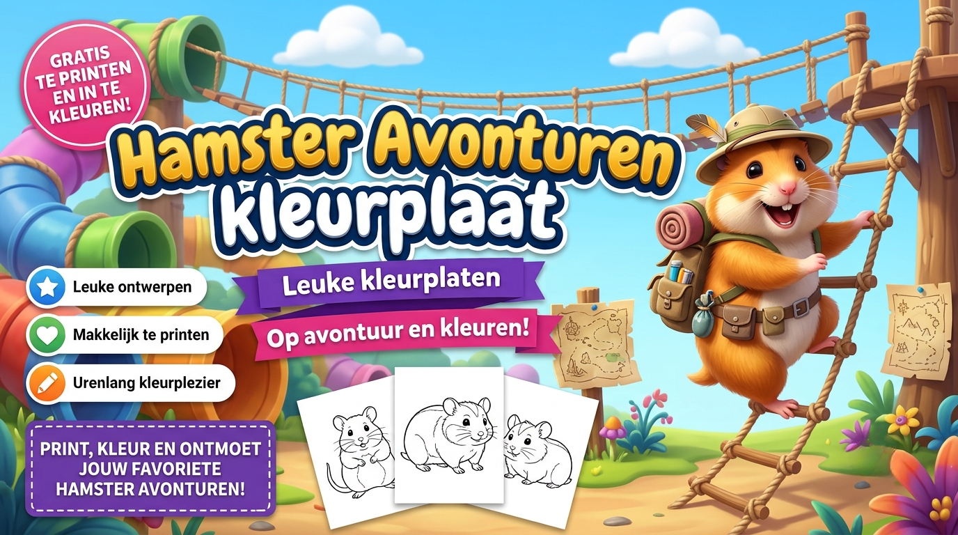Hamster Avonturen kleurplaat