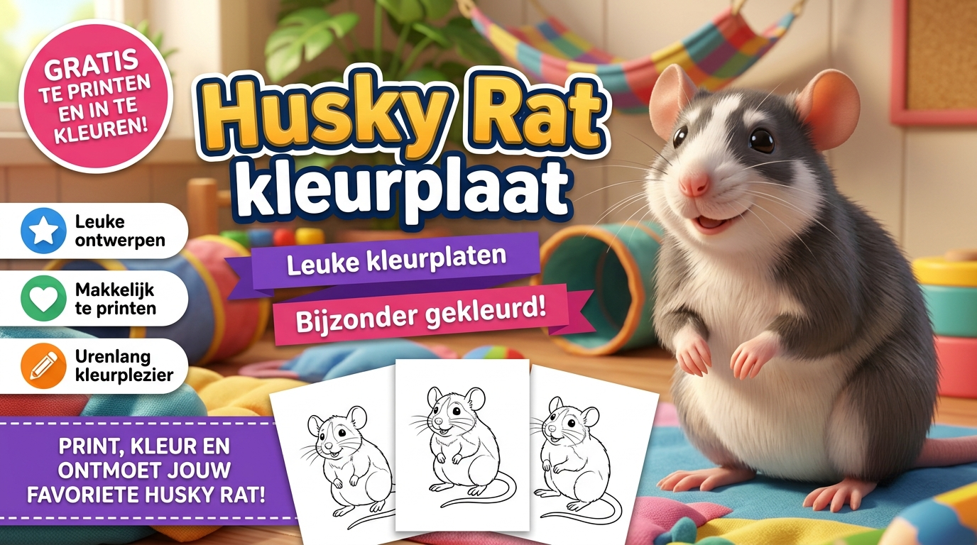 Husky Rat kleurplaat