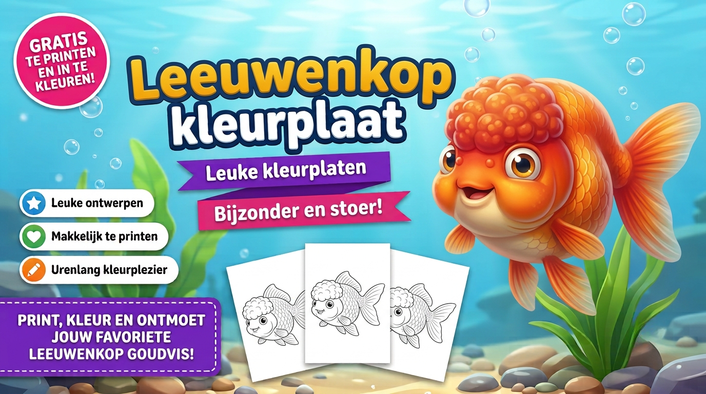 Leeuwenkop Goudvis kleurplaat