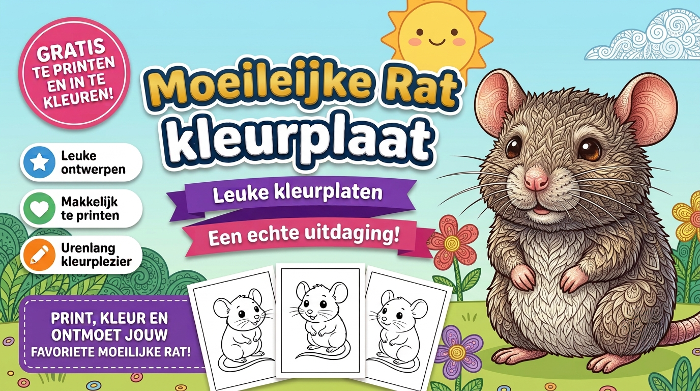 Moeilijke Rat kleurplaat