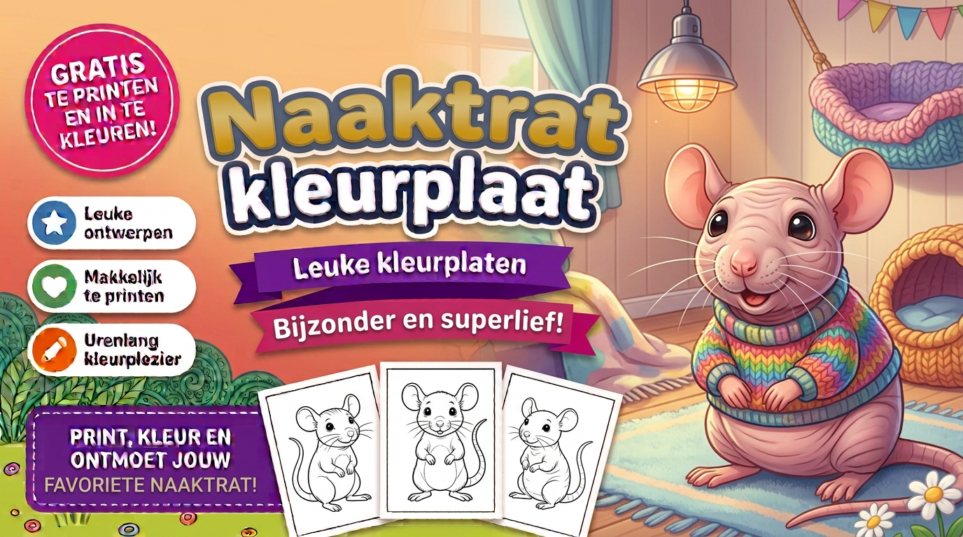Naaktrat kleurplaat