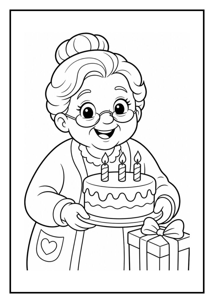 Oma ontvangt een bloemen- en cadeaustoet