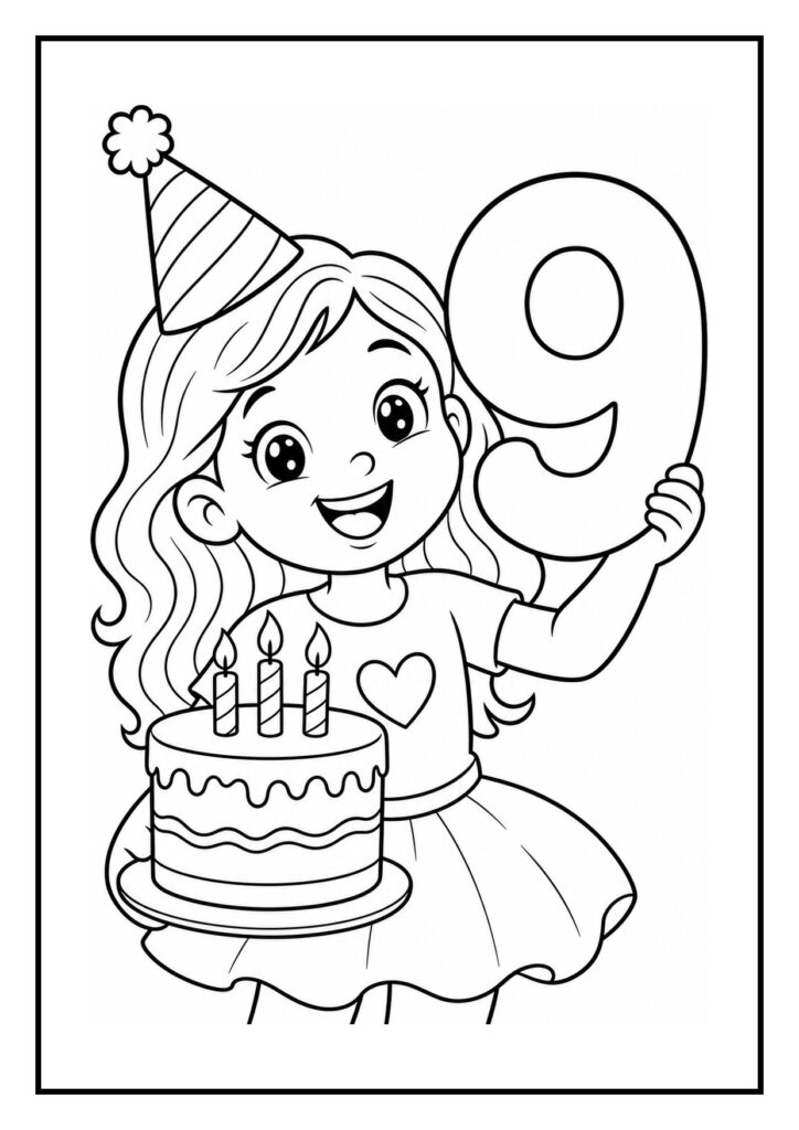 9e verjaardag met cadeaulint-sprong