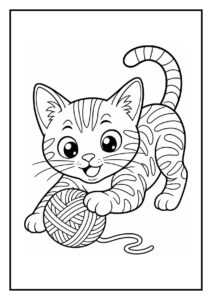 Kleurplaat van een Bengaalse kat die sprint en achterom kijkt met een speelse uitstraling