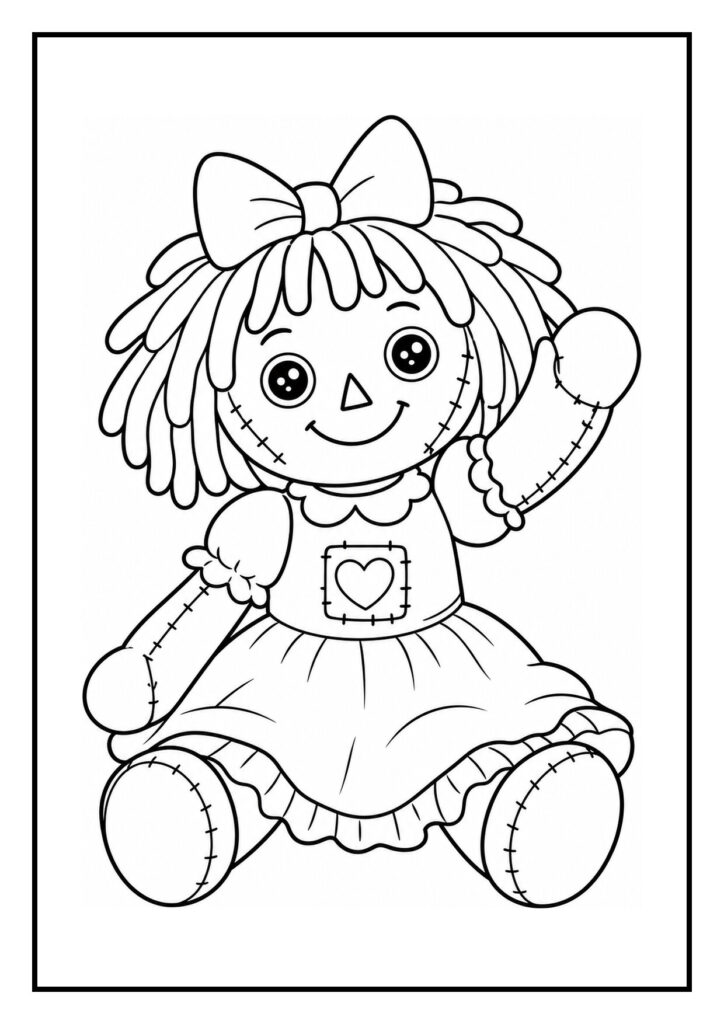 Kleurplaat van een vrolijke ragdoll kat met grote ogen die bij een open snoeppot zit te wachten