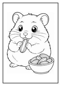 Schattige vrolijke hamster die zachte snippers gebruikt om een nest te bouwen