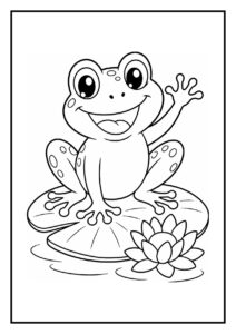 Salamander die over een natte steen glijdt kleurplaat voor kinderen