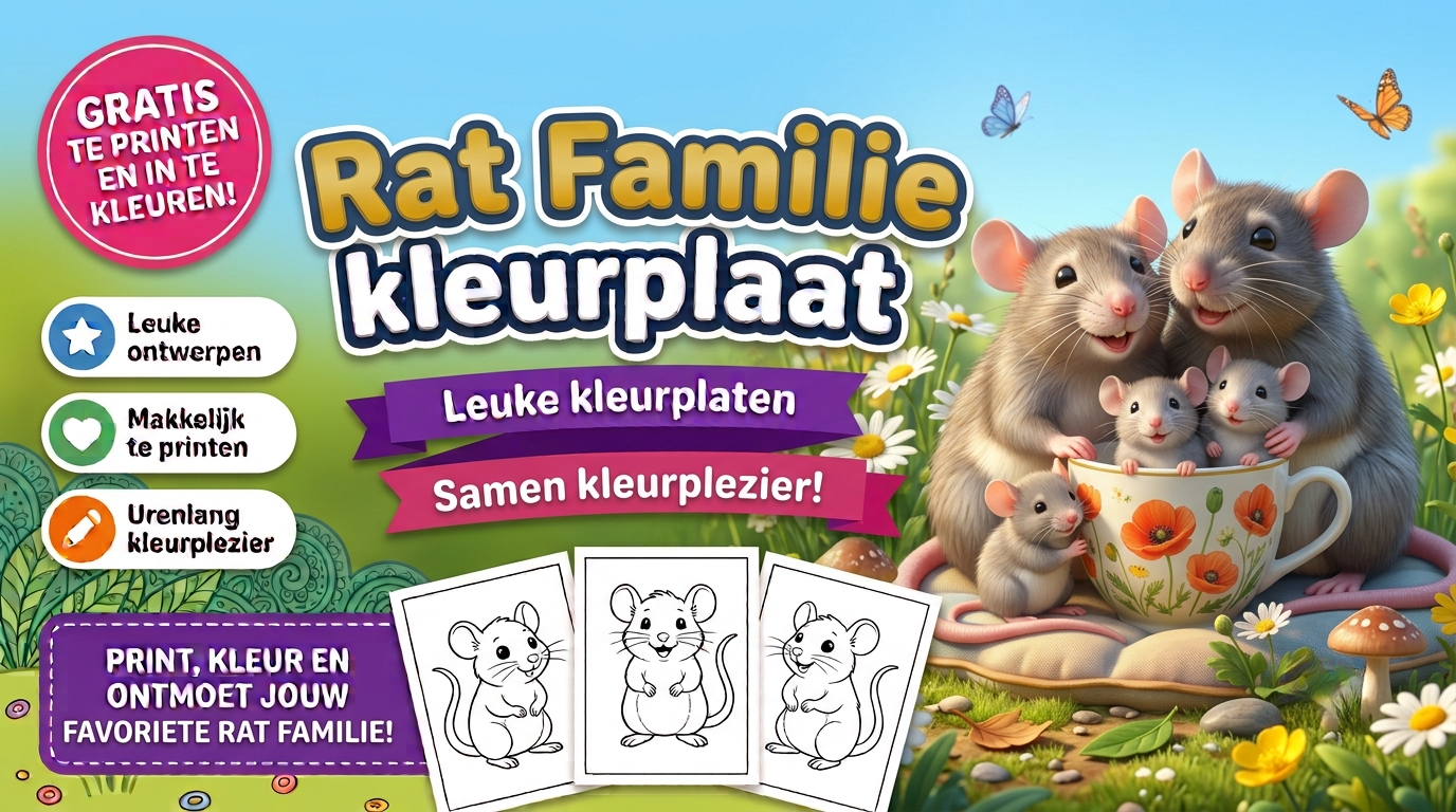 Rat Familie kleurplaat