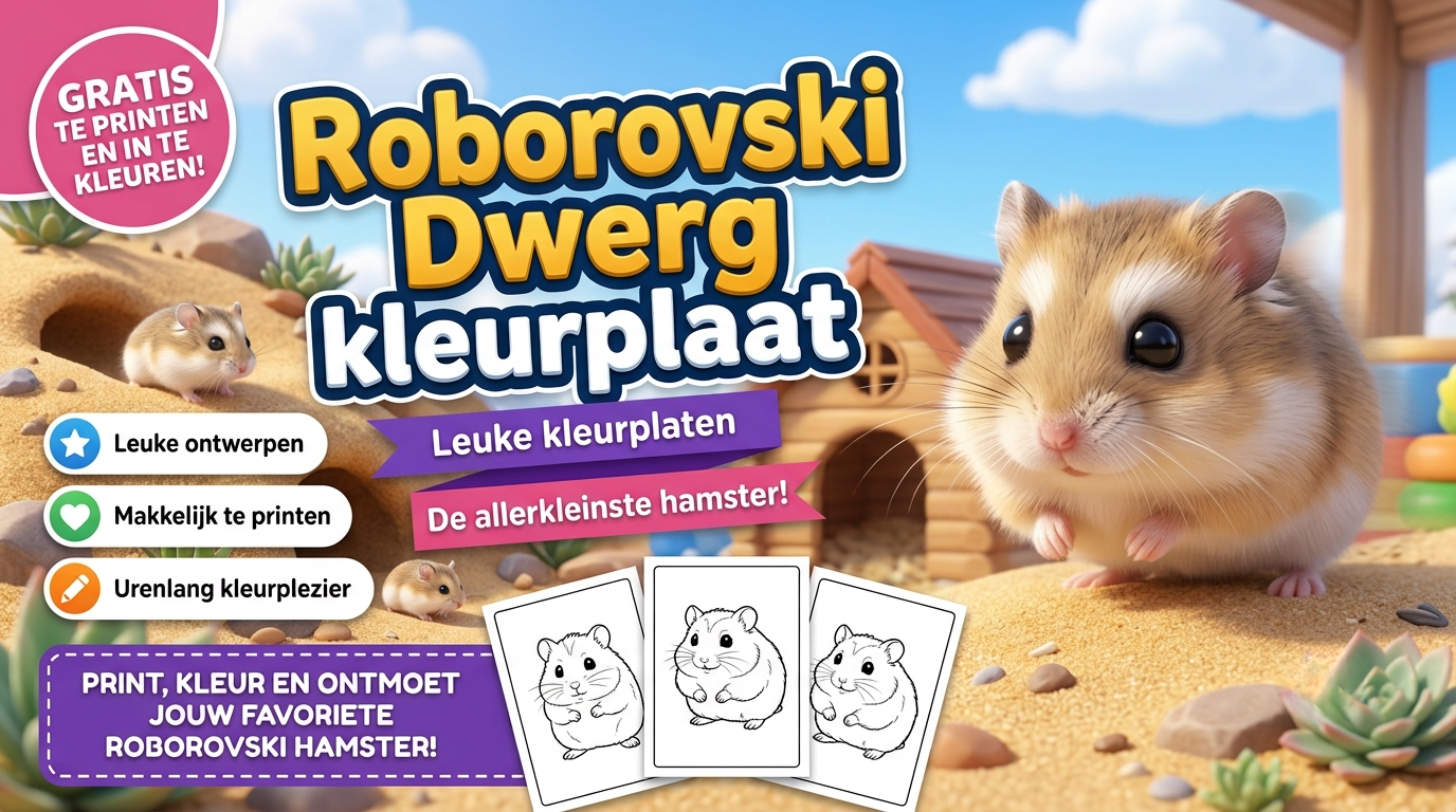 Roborovski Hamster kleurplaat