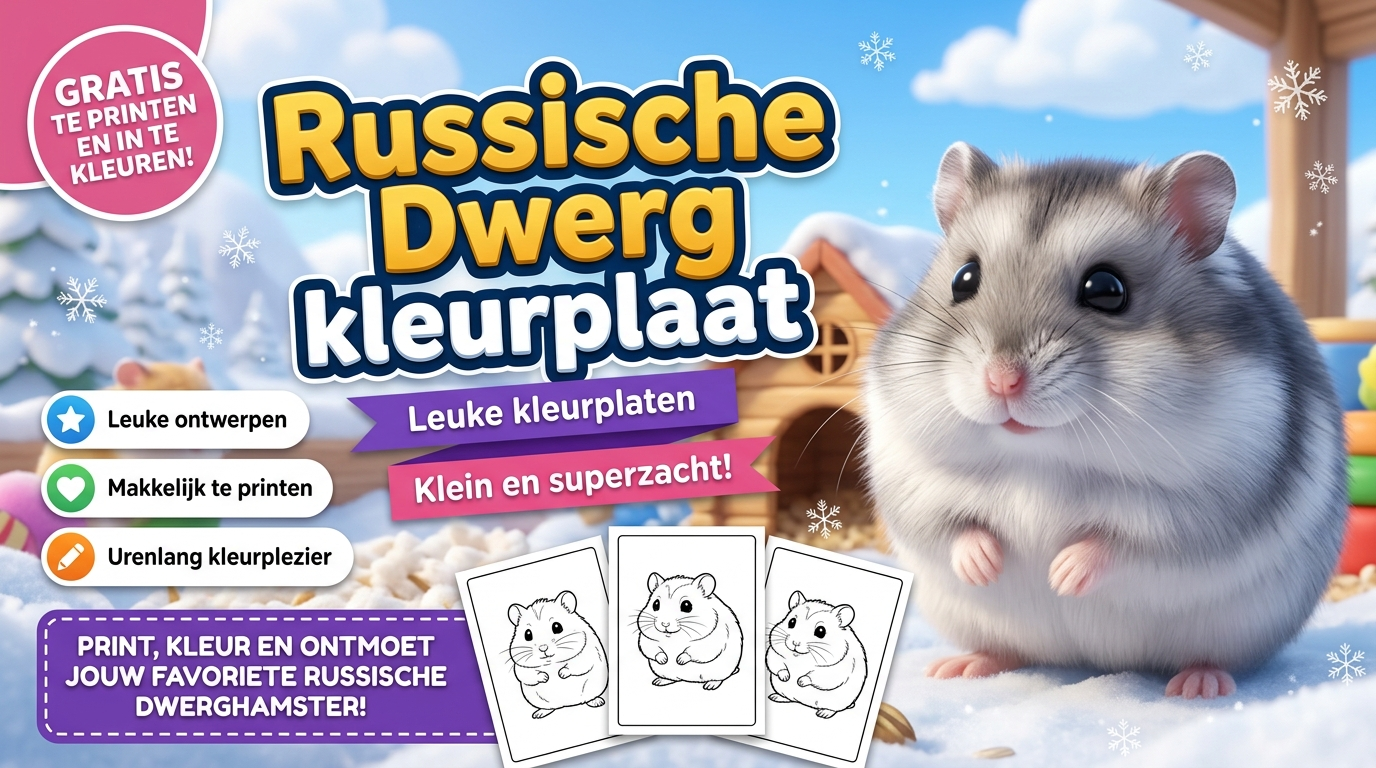 Russische Dwerghamster kleurplaat