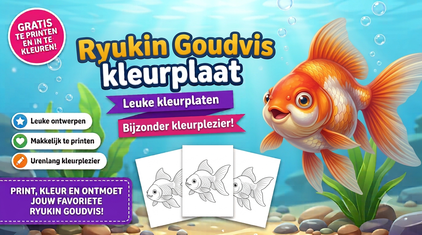 Ryukin Goudvis kleurplaat