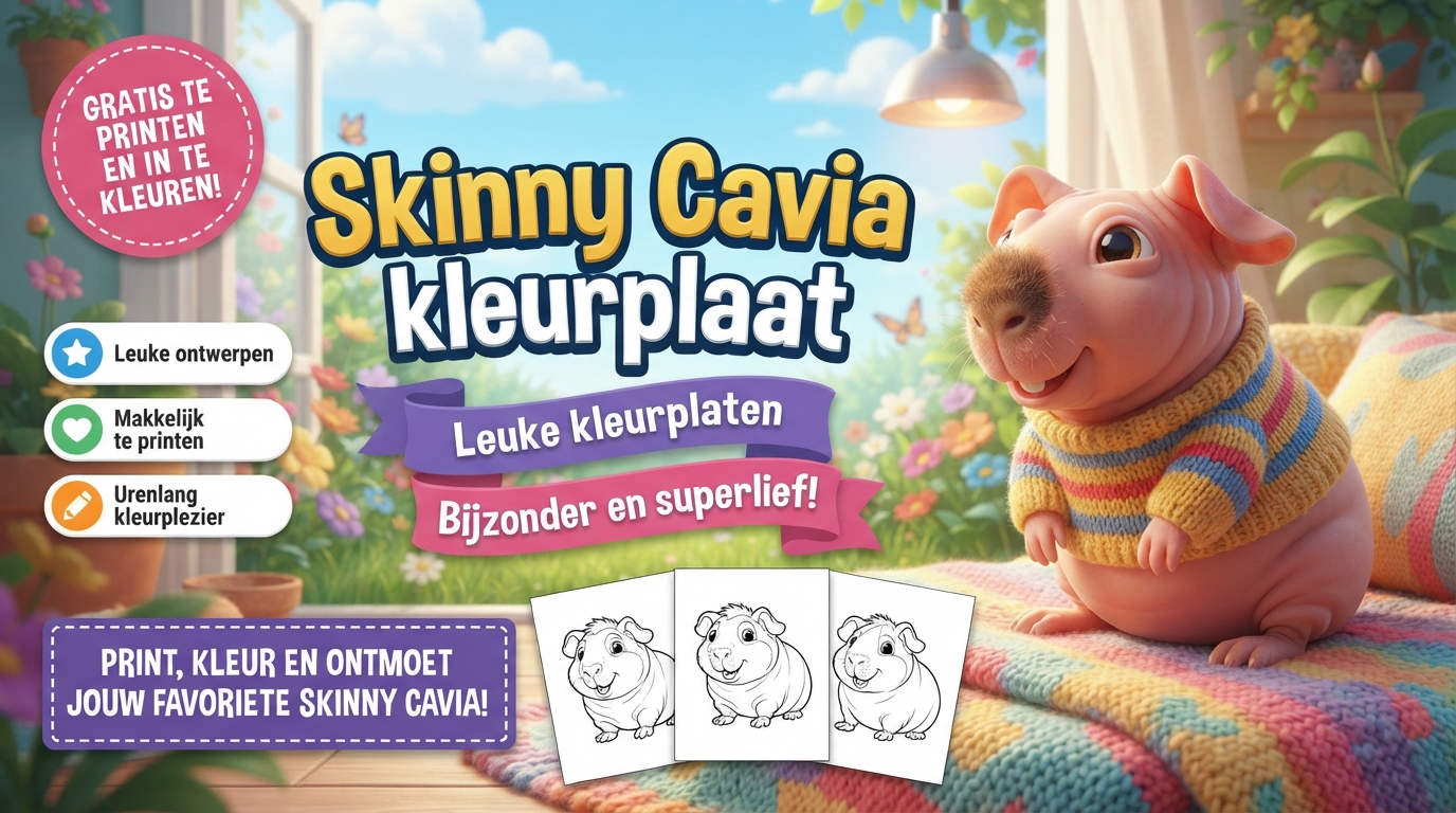 Skinny Cavia kleurplaat