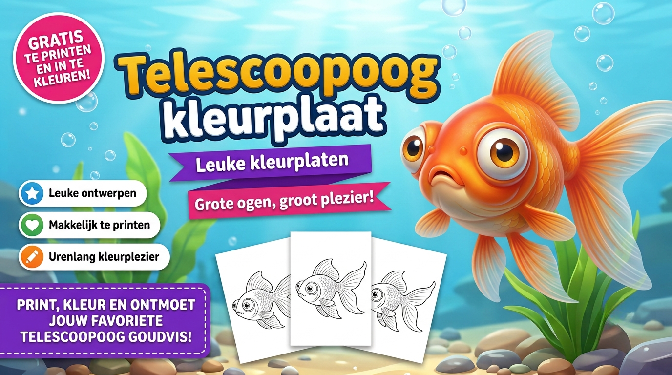 Telescoopoog Goudvis kleurplaat