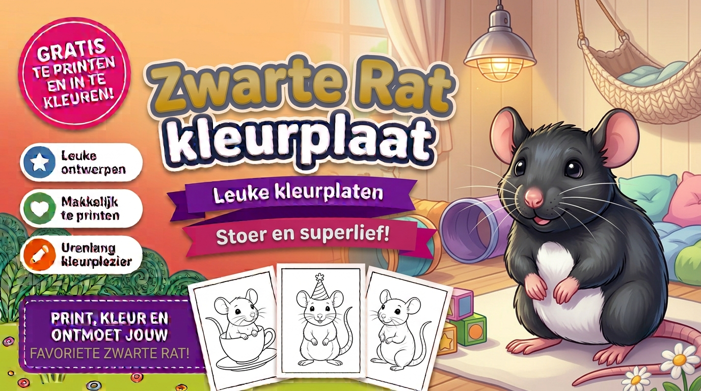 Zwarte Rat kleurplaat